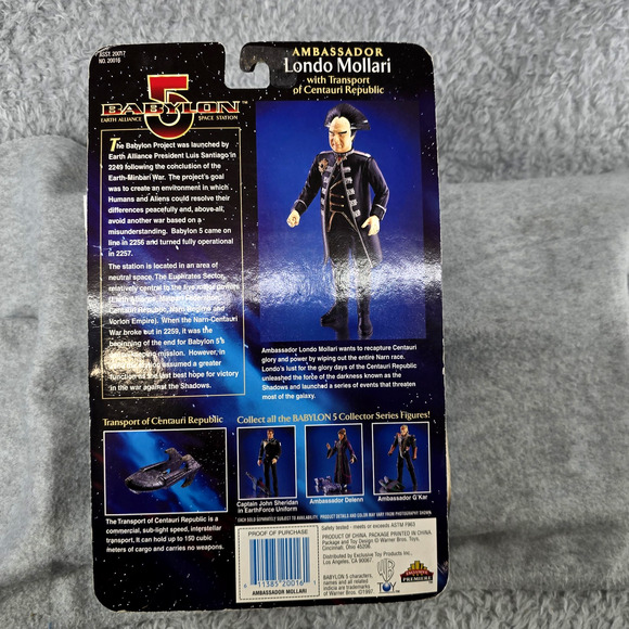 Vtg WB Toy Babylon 5 Ambassador Londo Mollari Action Figure Warner Bros - Picture 12 of 14
